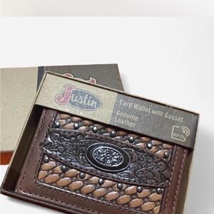 Justin Boots Two-Tone Leather Card Holder